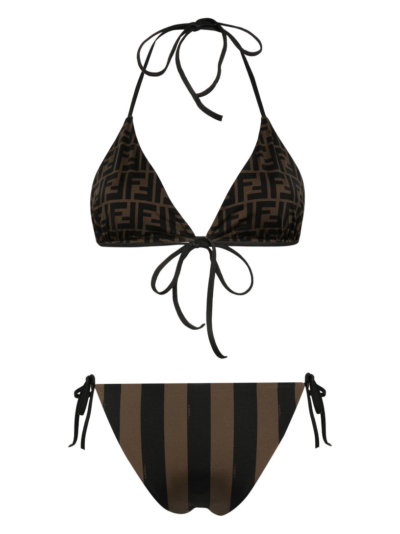 Reversible bikini in brown Lycra®