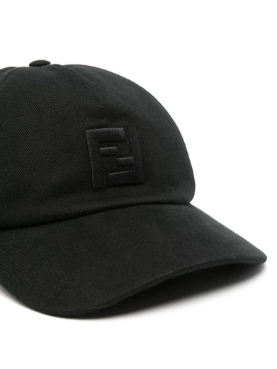 Baseball cap in black cotton