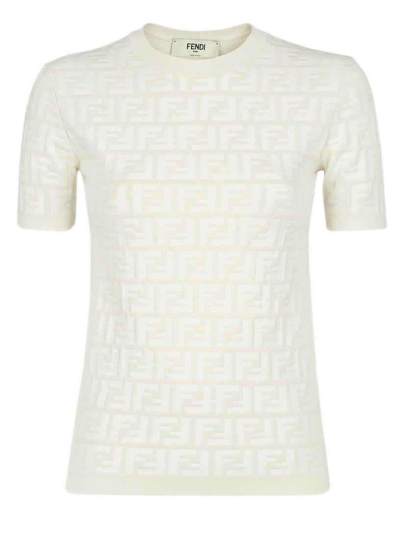 FENDI White ff viscose sweater