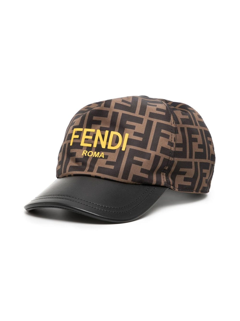 FENDI Kids Ff nylon hat with fendi roma