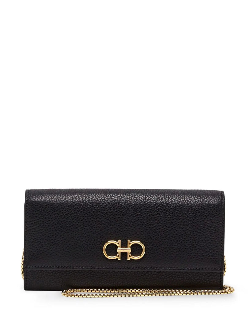 FERRAGAMO Gancini wallet with shoulder strap