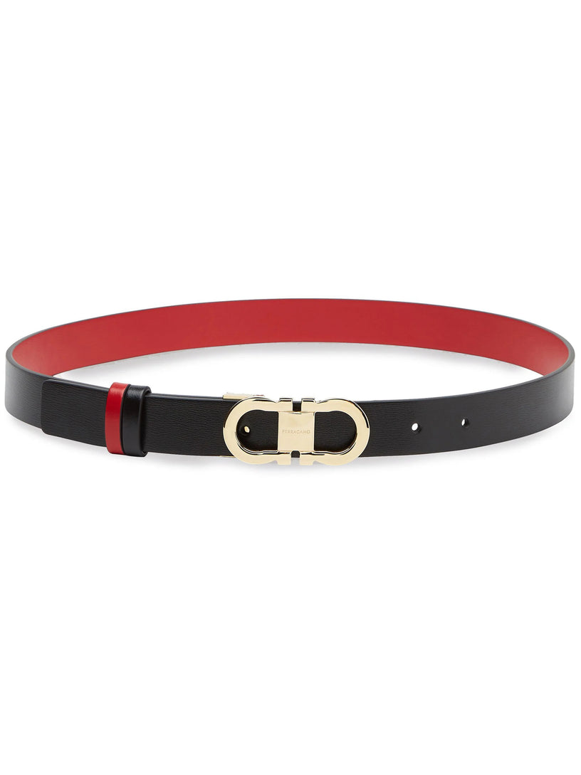 FERRAGAMO Reversible and adjustable gancini belt