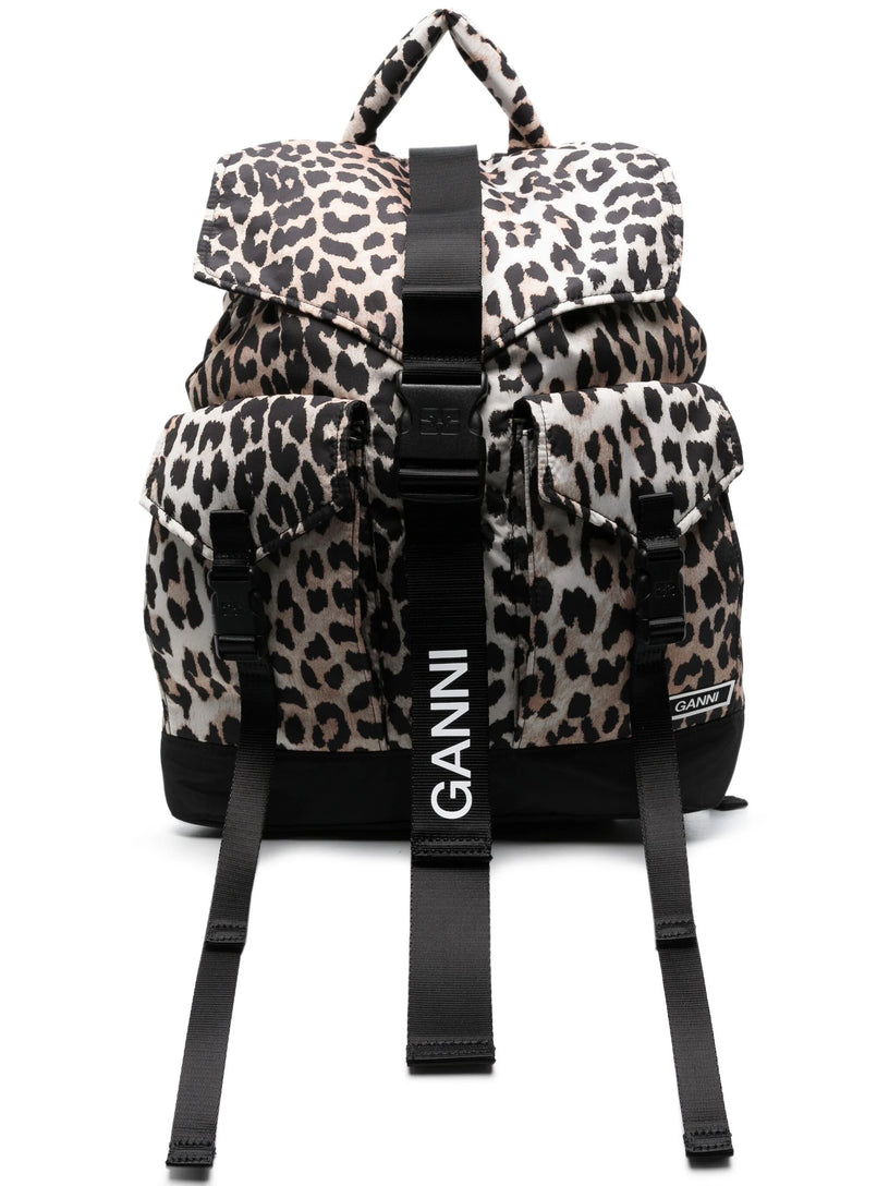 GANNI Leopard backpack