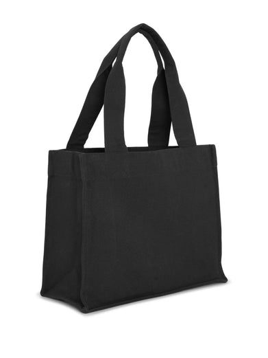 Dark grey large canvas tote bag