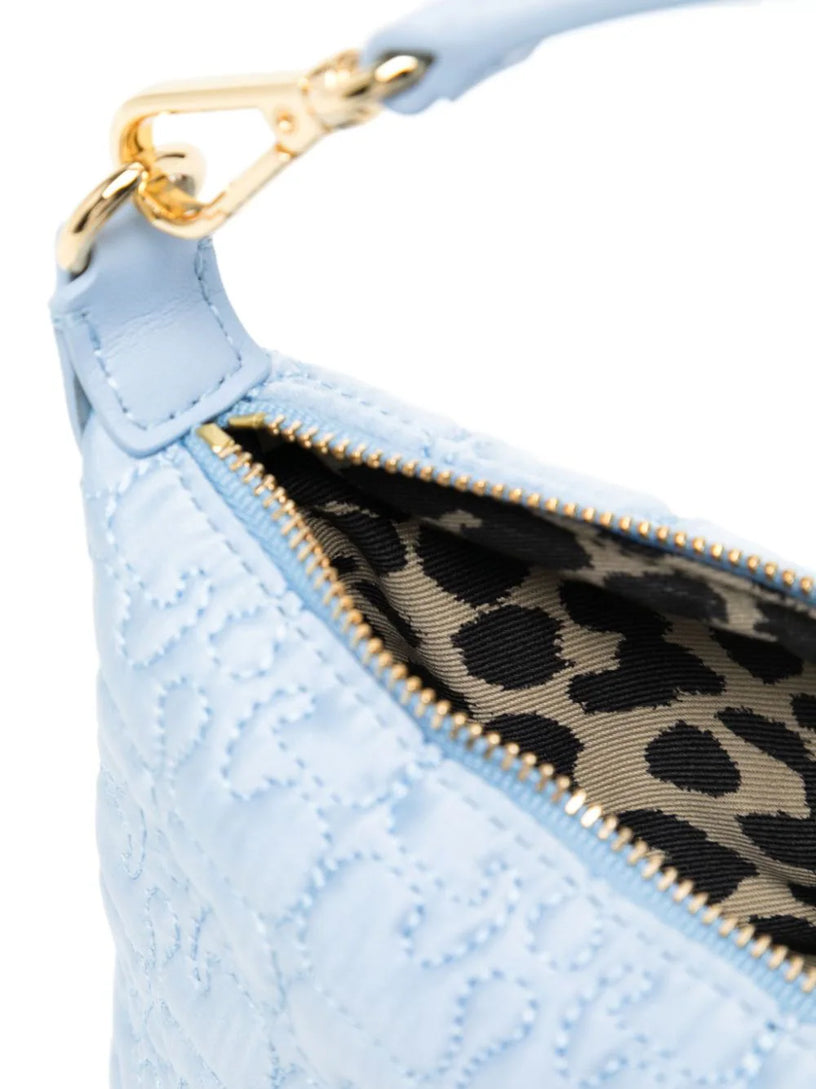 Light blue small butterfly pouch satin bag