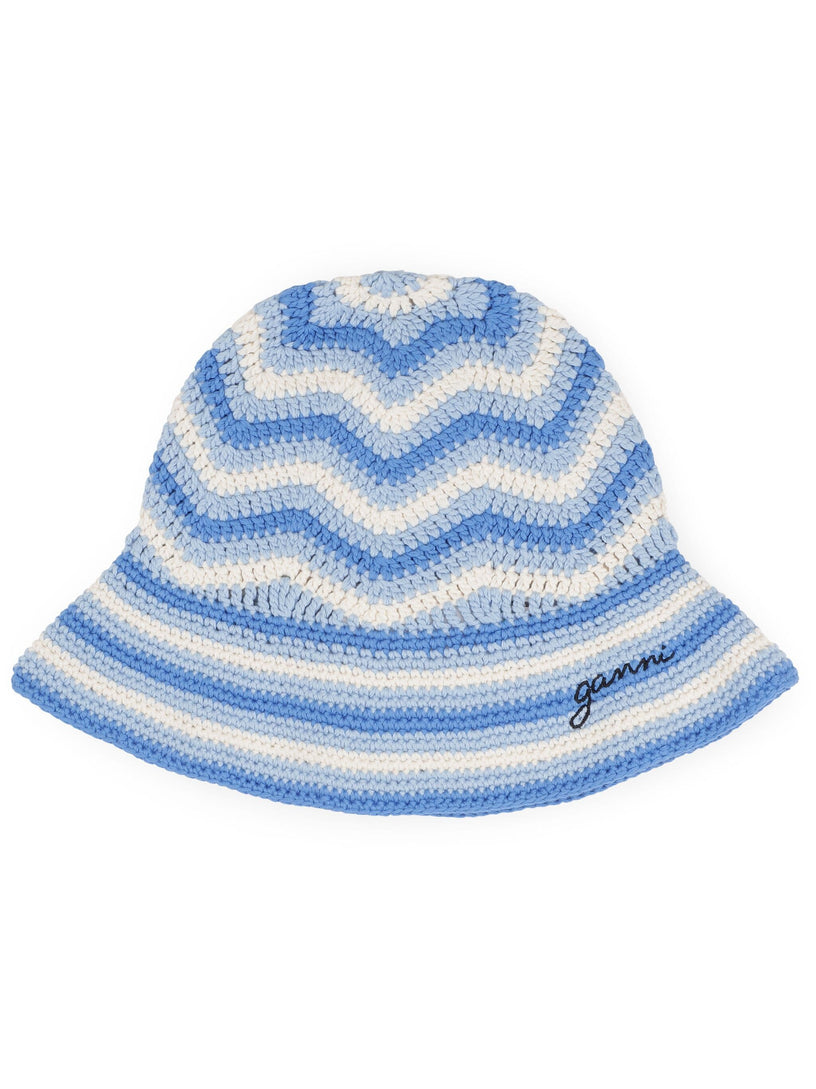 GANNI Cotton crochet bucket hat