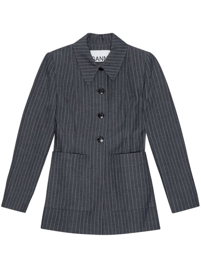 Pinstripe single-breasted blazer