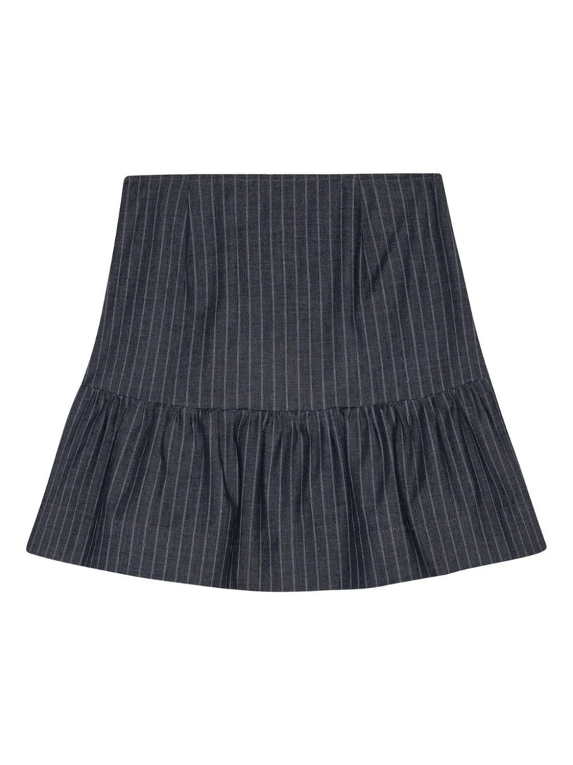 Striped Flounce Mini Skirt