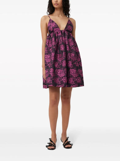 Botanical Jacquard Mini Dress