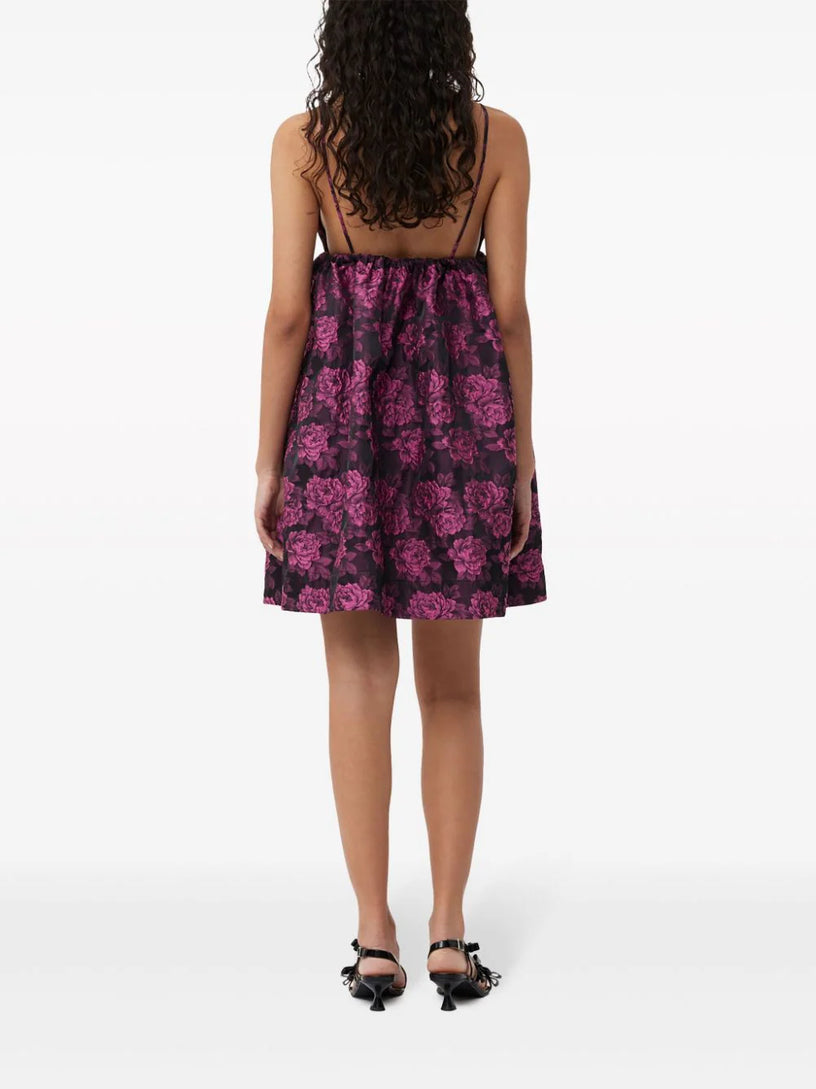 Botanical Jacquard Mini Dress