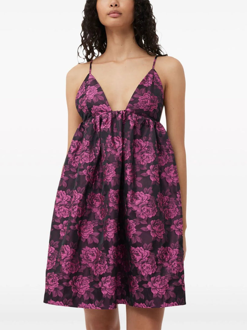 Botanical Jacquard Mini Dress