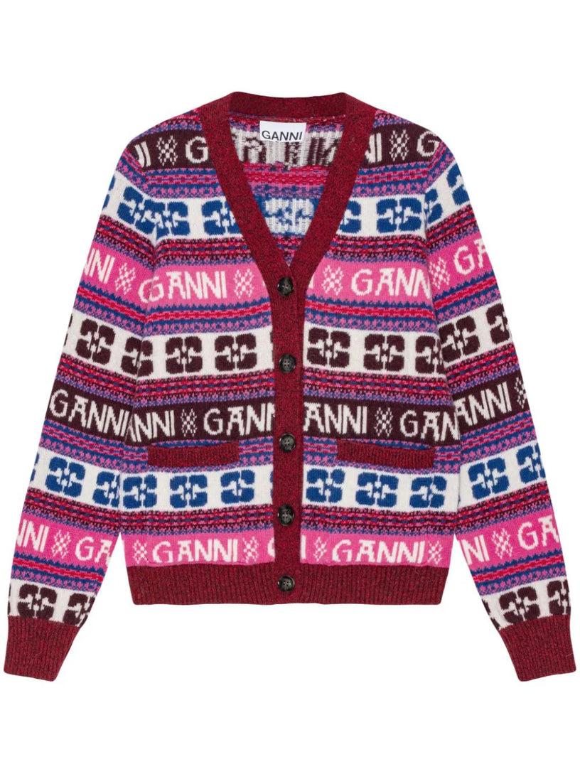 GANNI Logo cardigan