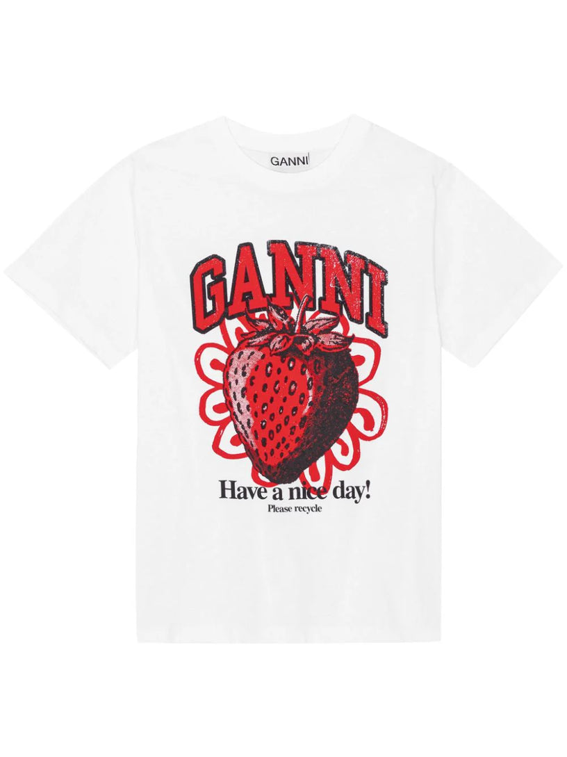 GANNI Relaxed strawberry t-shirt