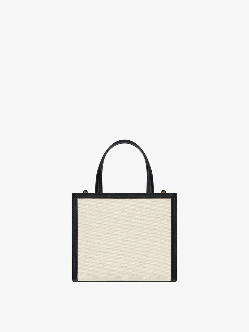 Mini G Tote in canvas and leather