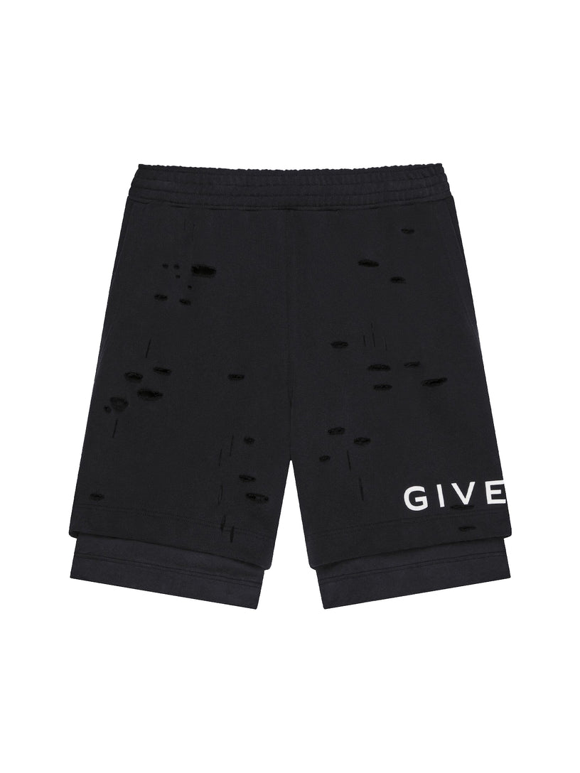 Givenchy Givenchy bermuda shorts in felpa with destroyed effect