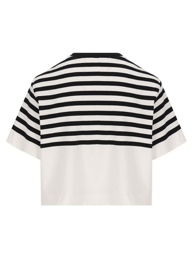 4G cropped t-shirt with stripes