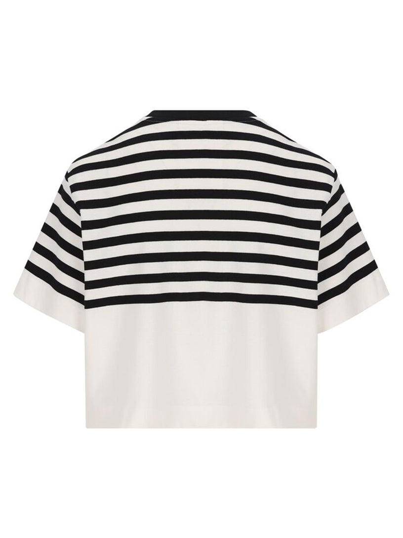 4G cropped t-shirt with stripes