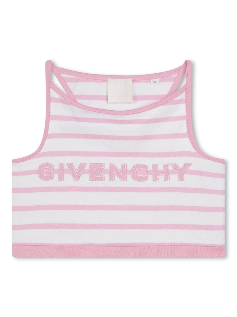 Striped top with logo