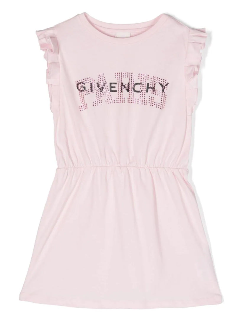 Givenchy Kids Dress with logo and rhinestones