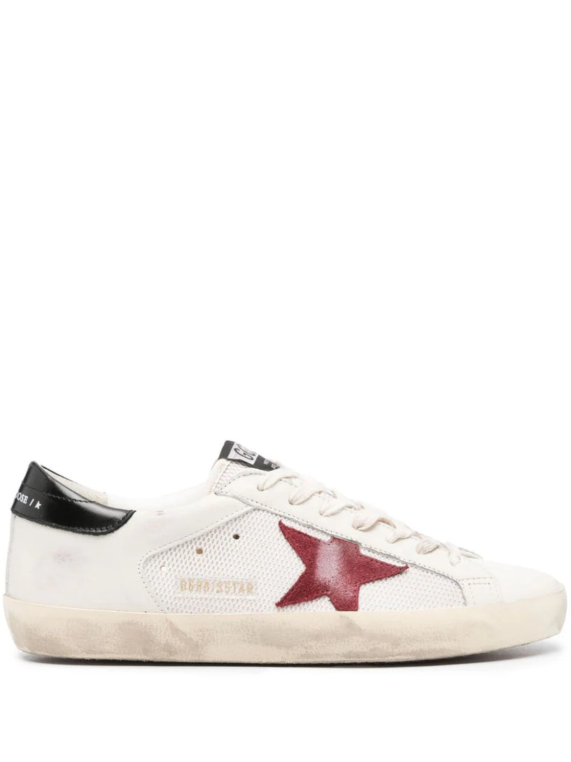 Golden Goose Super-star in white mesh with suede star and leather heel tab