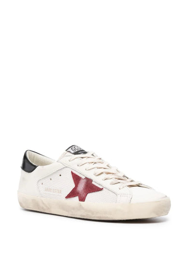 Super-Star in white mesh with suede star and leather heel tab