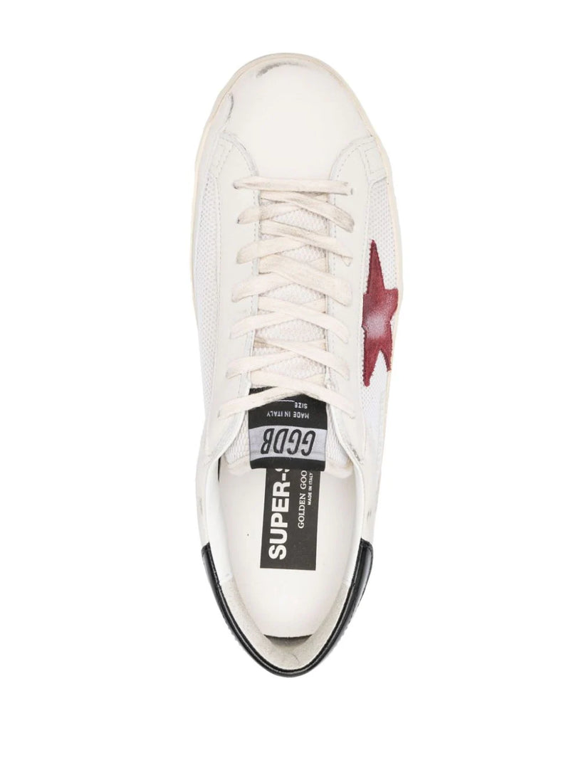 Super-Star in white mesh with suede star and leather heel tab