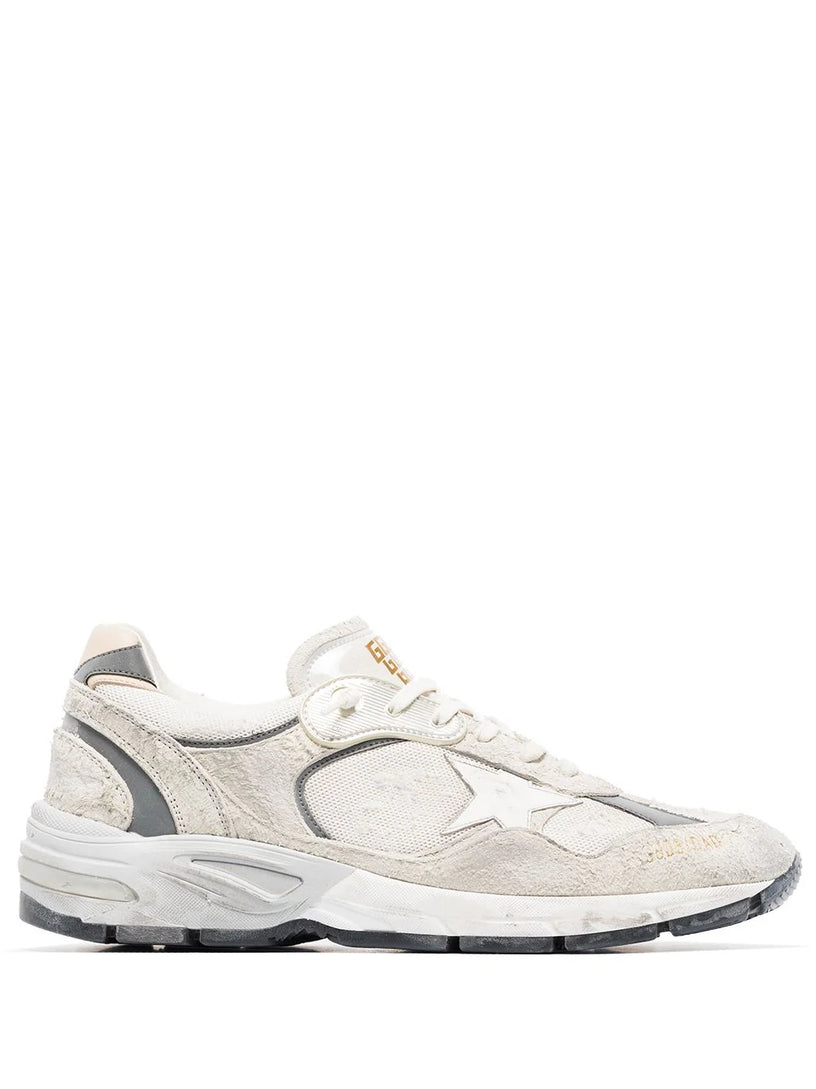 Golden Goose Dad-star man in white and gray suede and white leather star