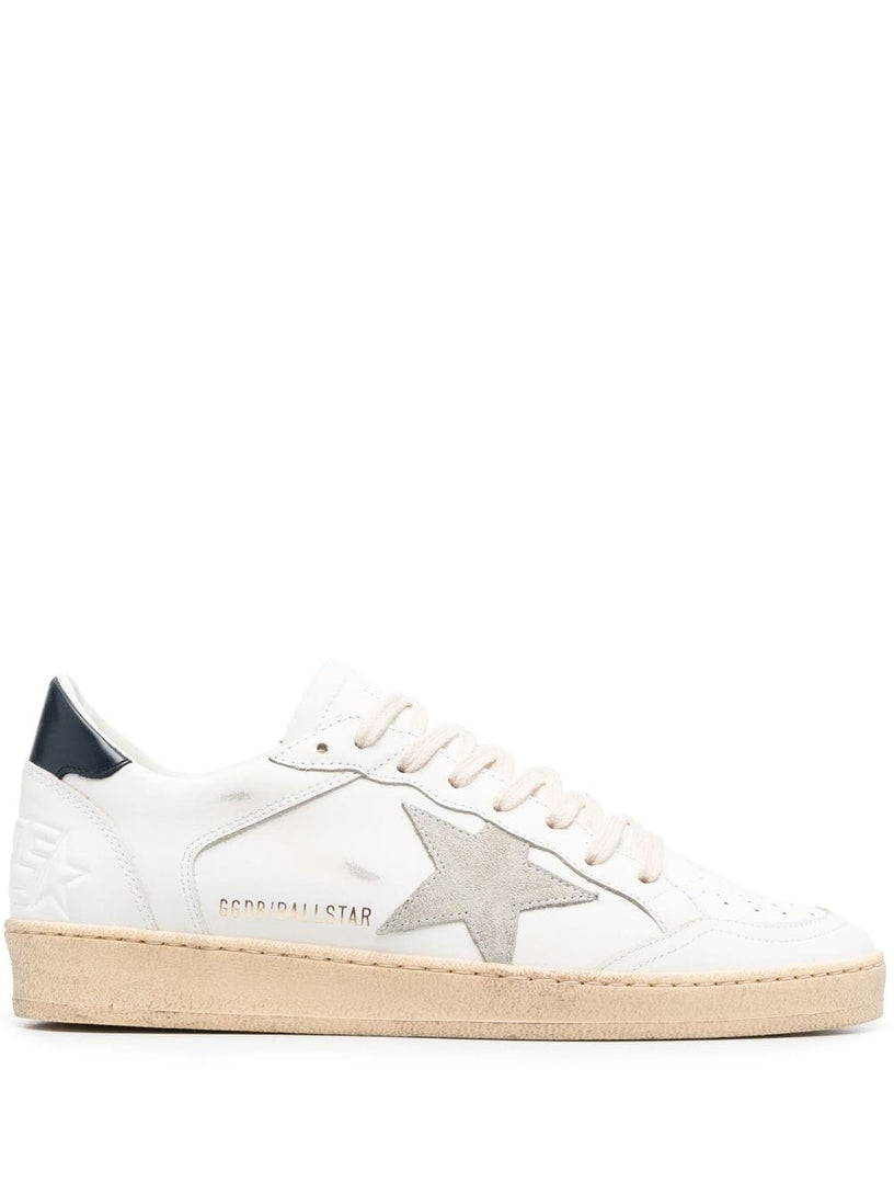 Golden Goose Ball star with ice suede star and blue leather heel tab