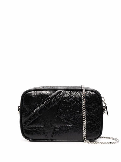 Mini Star Bag in black shiny leather