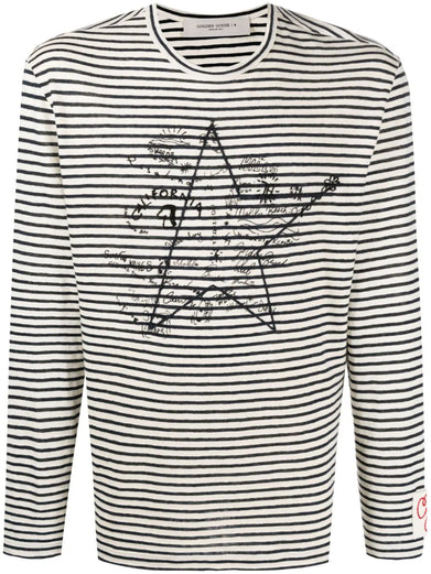 Long-sleeved striped T-shirt