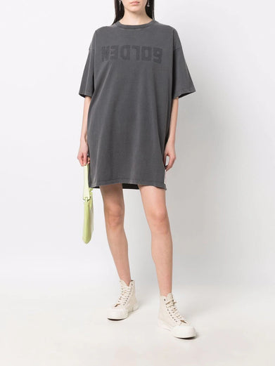 T-shirt dress with distressed treatment