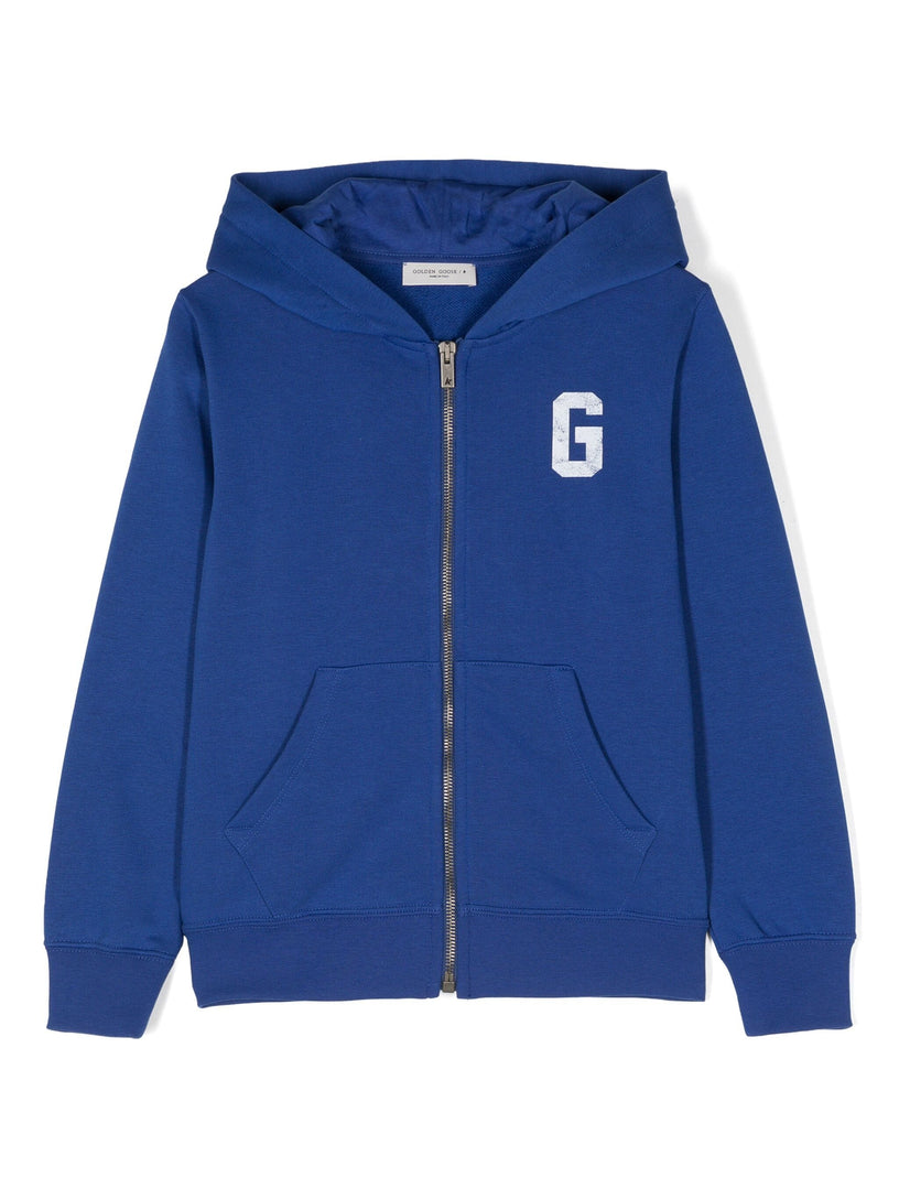 Golden Goose Kids Sweatshirt with zip and print