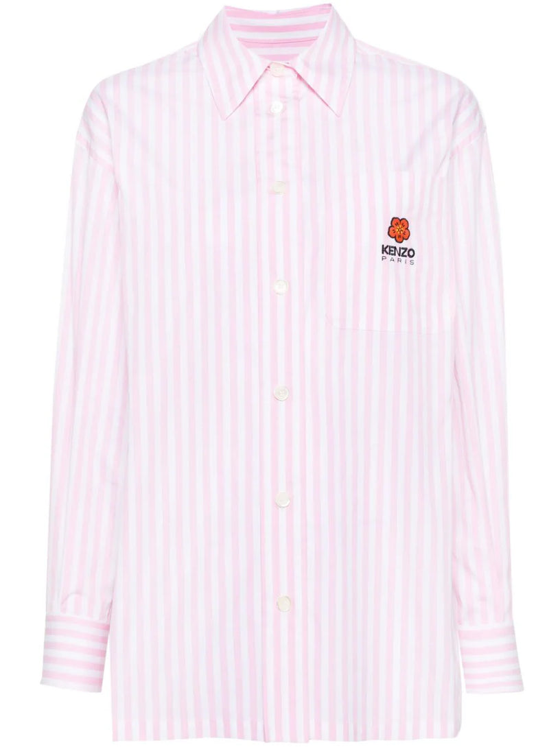 KENZO Oversized striped shirt with embroidery