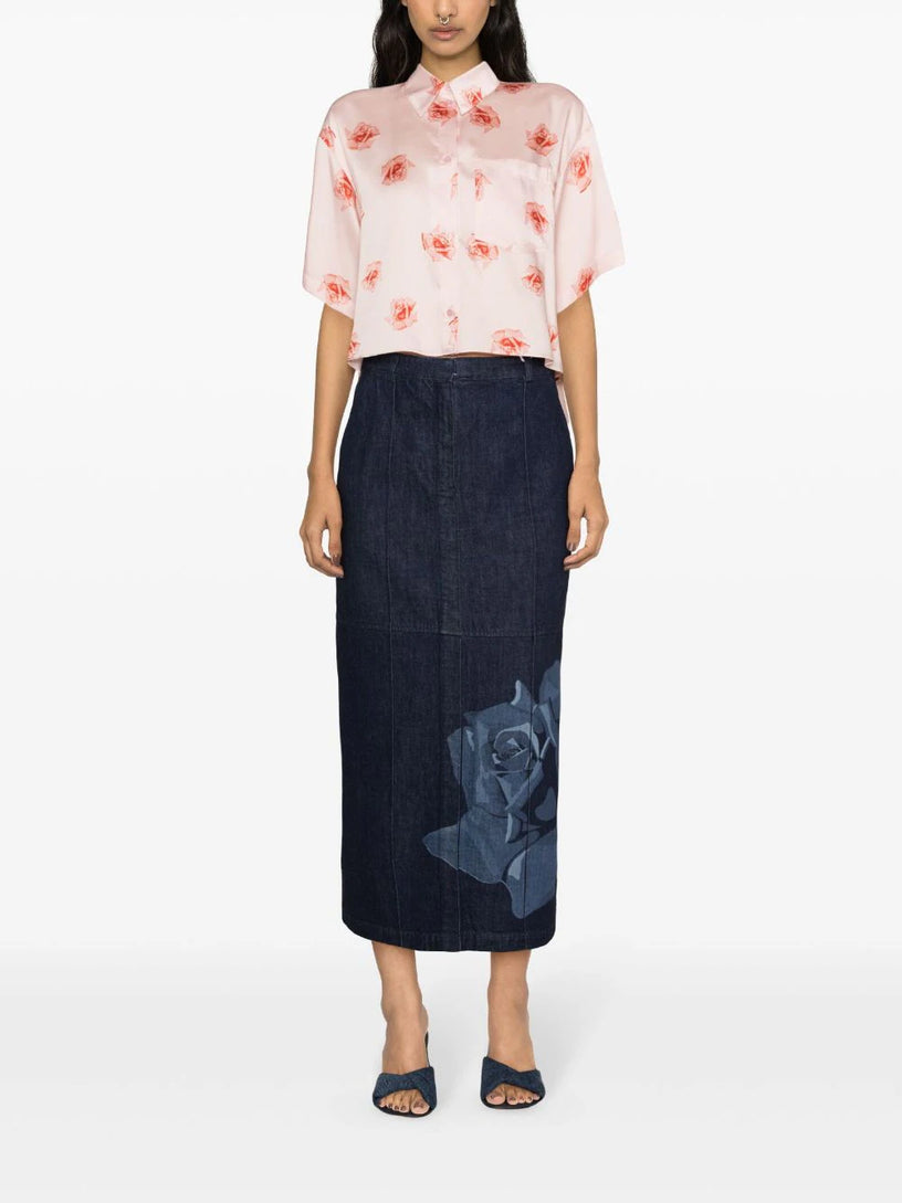 'KENZO Rose' cropped dropped shoulders shirt