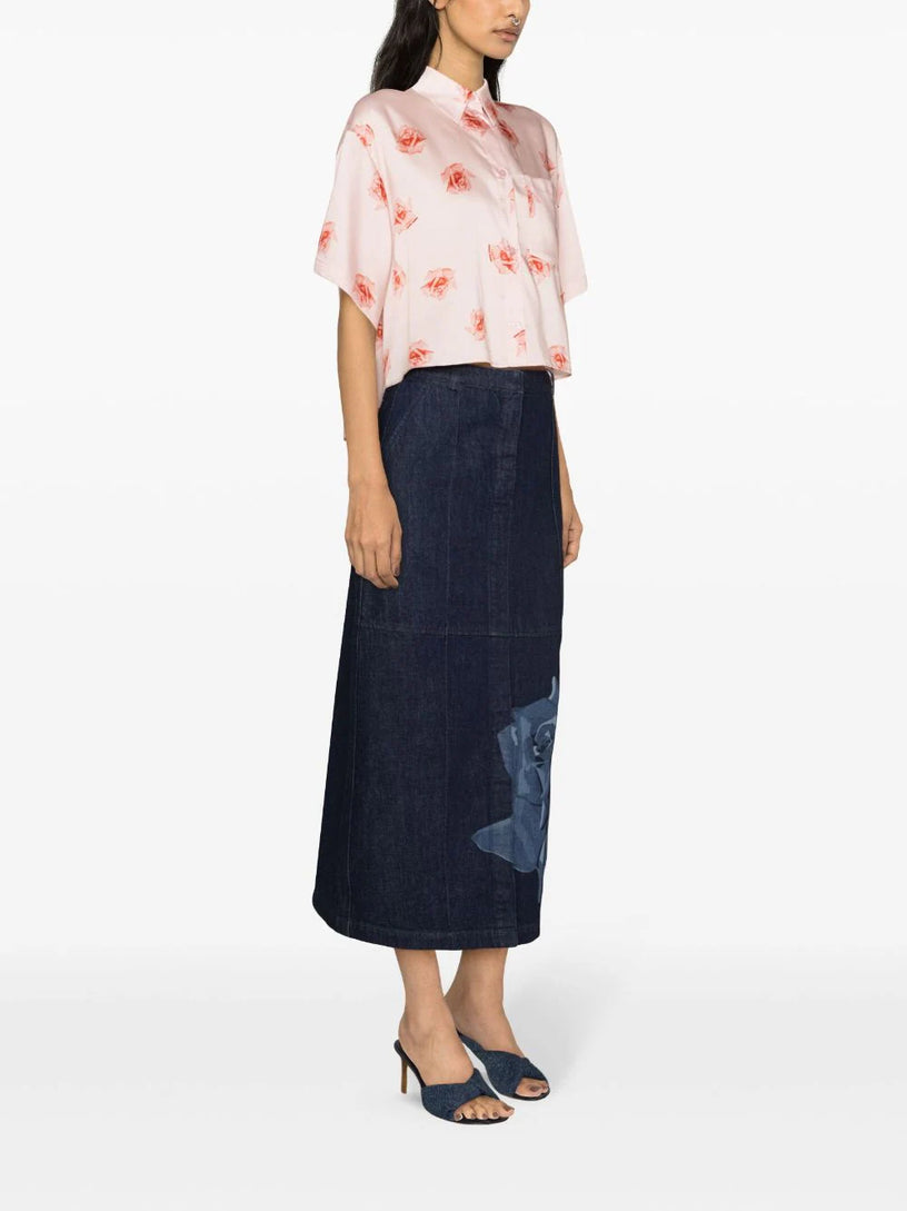 'KENZO Rose' cropped dropped shoulders shirt