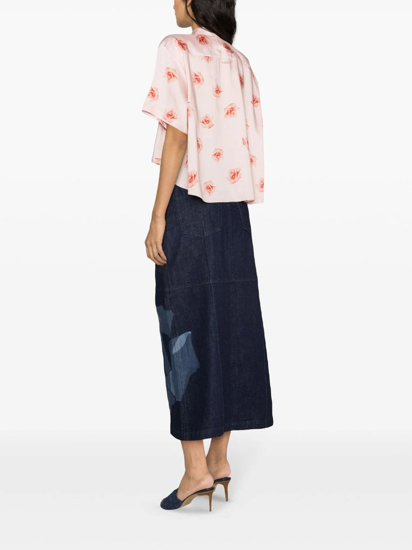 'KENZO Rose' cropped dropped shoulders shirt