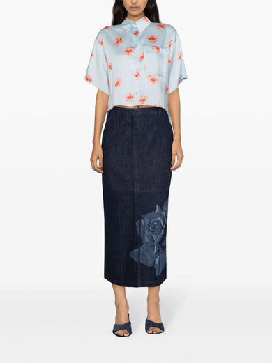 'KENZO Rose' cropped dropped shoulders shirt