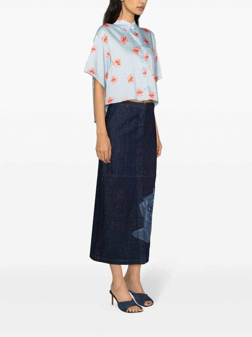 'KENZO Rose' cropped dropped shoulders shirt