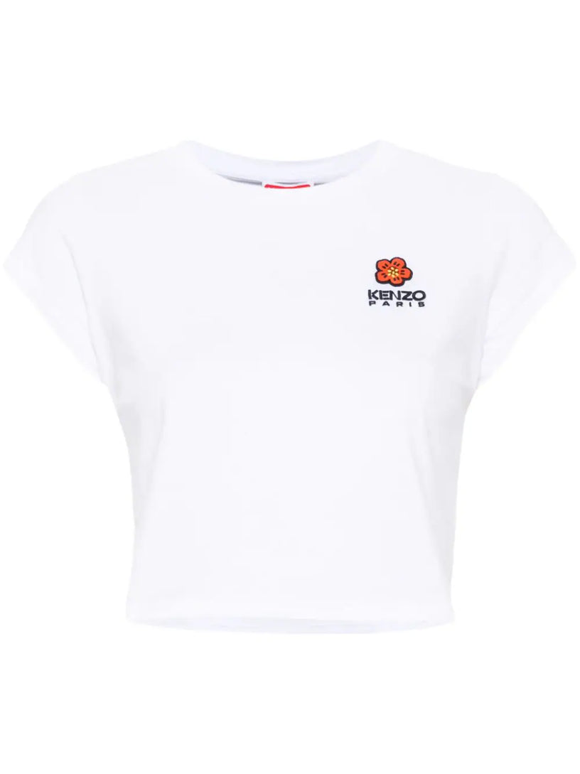 'Boke Flower Crest' micro-embroidered T-shirt