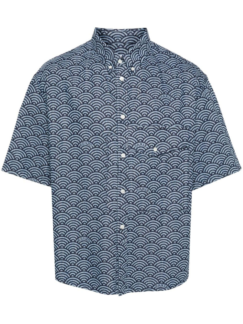 KENZO Seigaiha denim shirt