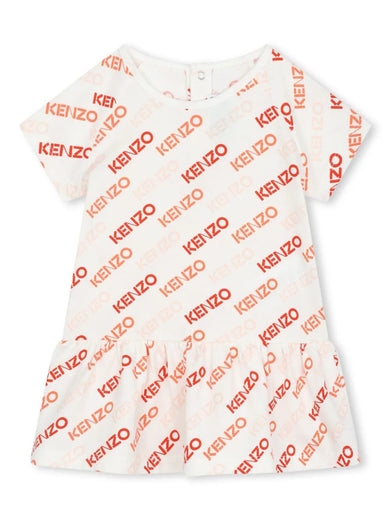 Dress with all-over logo