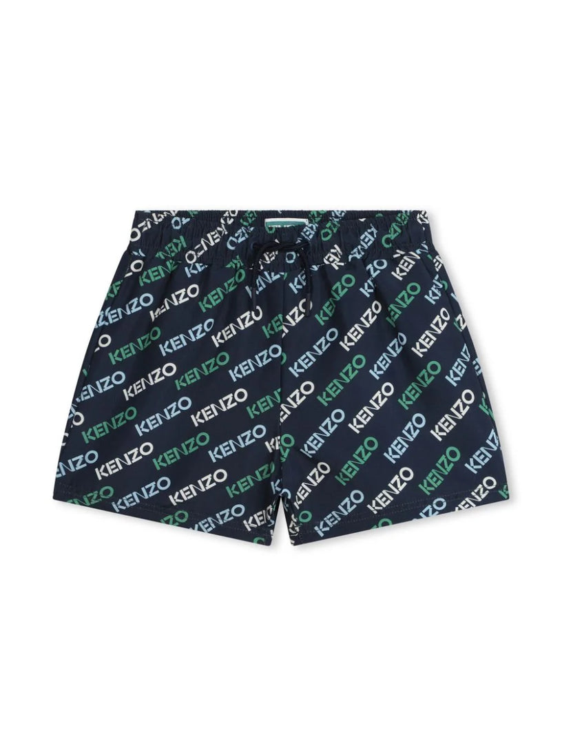 Swim shorts with all-over logo