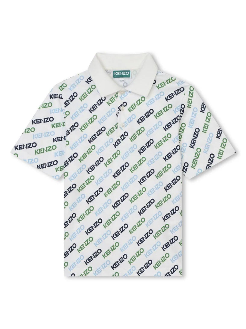 Polo shirt with all-over logo