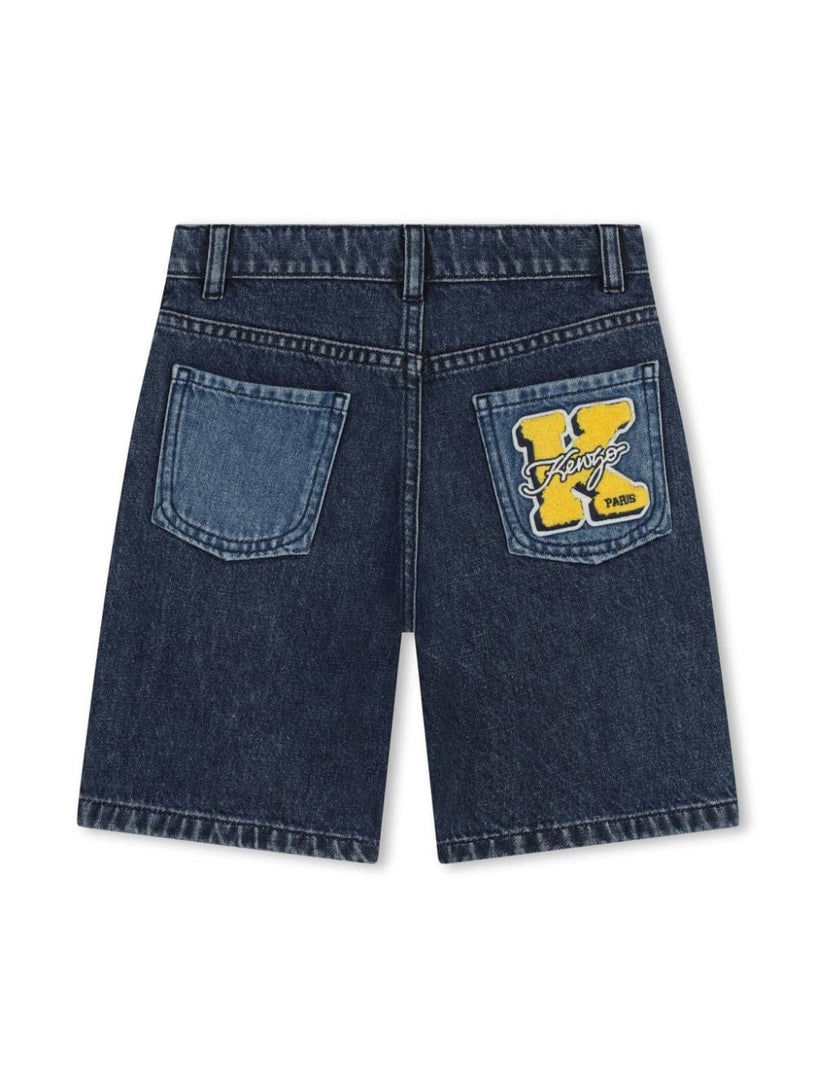 Denim shorts with patch