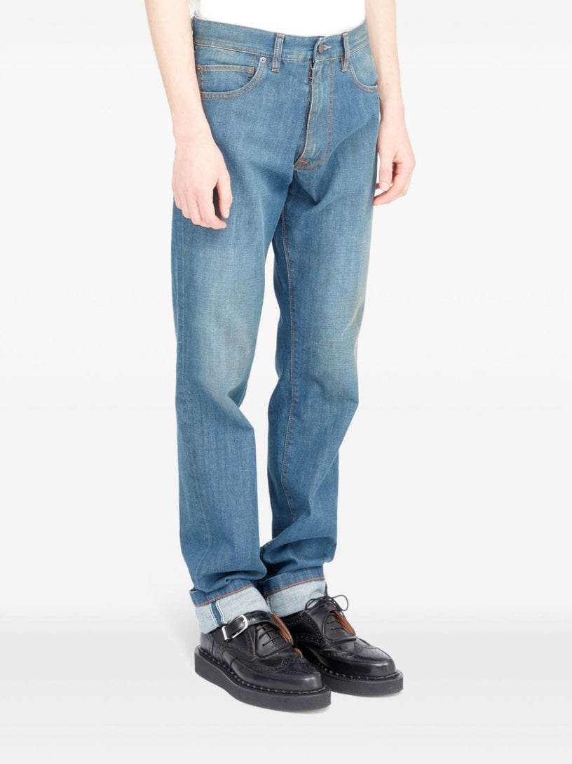 Americana wash turn-up jeans