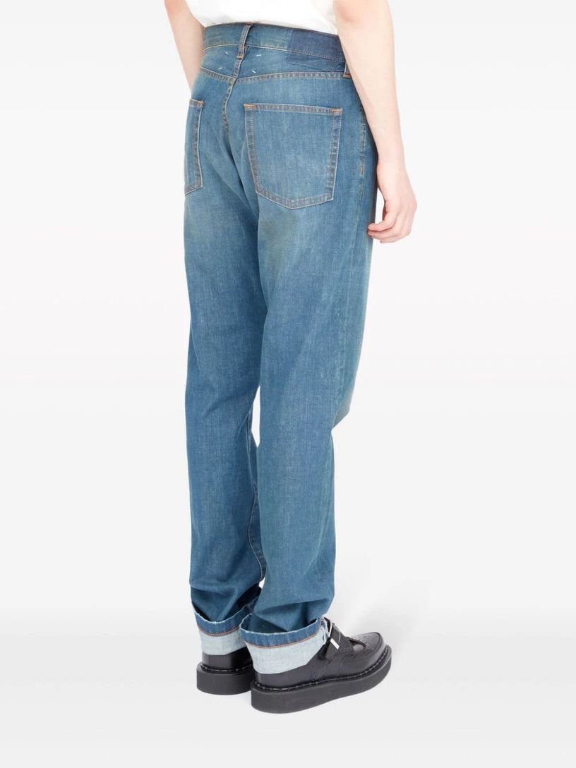 Americana wash turn-up jeans