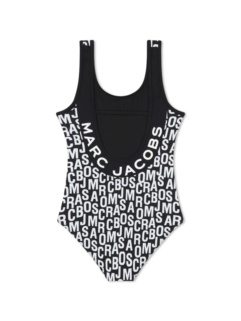 One-piece swimsuit with all-over logo