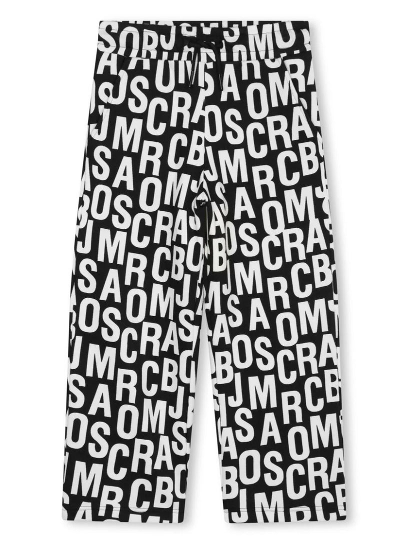 Straight trousers with all-over logo