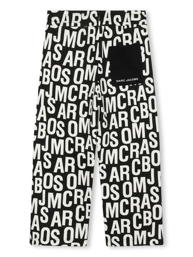 Straight trousers with all-over logo