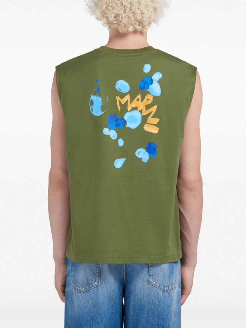 Tank top with Marni Dripping print